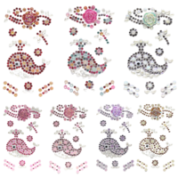 7pce Set Rhinestone Adhesive Stickers Bedazzle Decorate Jewellery, Bottle, Kids