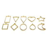 10pce Necklace Pendant Holders Charms Gold Colour Resin Jewellery