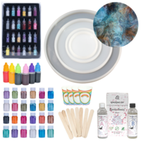 119pce Epoxy Resin Kit Round Silicone Molds, Dye, Glitter, Pigment, Cups, Sticks