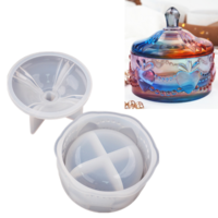 10cm Candy Jar Trinket Box Silicone Mold For Epoxy Resin DIY Decorative Candle