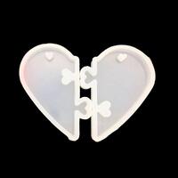 Heart Necklace Charm 2 Parts Silicone Mold For Epoxy Resin Besties Jewellery