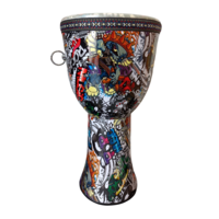 40cm Bongo Drum Graffiti Art Djembe Vegan Synthetic Skin Polymer Shell Musical