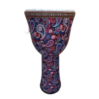 55cm Bongo Drum Paisley Purple Djembe Vegan Synthetic Skin Polymer Shell Musical