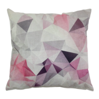Geometric Abstract Cushion With Insert Features Rear Zip 45cm x 45cm Pink/Cream