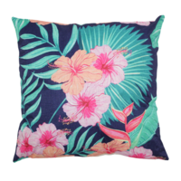 Hibiscus Flower Cushion With Insert Features Rear Zip 45cm x 45cm Tropical Green