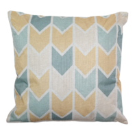 Chevron Pattern Cushion With Insert Features Rear Zip 45cm Yellow & Blue