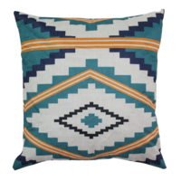 Teal & Orange Geometric Shapes Cushion With Insert Features Rear Zip 45cm