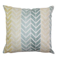 Chevron Small Pattern Cushion With Insert Features Rear Zip 45cm Yellow & Blue