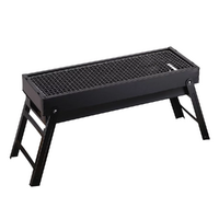 Charcoal BBQ Grill Black Stainless Foldable & Portable Standing 60x23cm