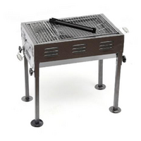 Charcoal Japanese BBQ Grill Portable Design on Legs 49x30x59cm Silver/Black