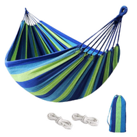 Hammock Green & Blue 190x150cm in Carry Bag with Tying Cord Ready to Hang