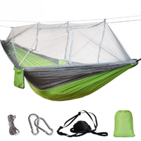 Hammock with Mosquito Net Protection Green 260x140cm in Carry Bag + Tying Cord
