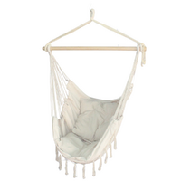 Hanging Chair with 2 Pillows 100x140cm Macrame Boho Look Cream Colour