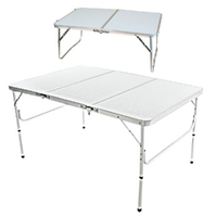 2x Camp Tables Set White Foldable, Lightweight & Portable Pair