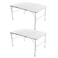 Pair Foldable Tables Large 2 Piece Set 180x60cm for Events, Picnics & Camping