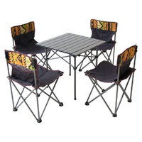 Kids Chairs & Table Set in Carry Bag Black Foldable & Compact for Travelling