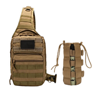 Sling Chest Bag + Water Bottle Holder Attachment Outdoor Adventure Backpack Set