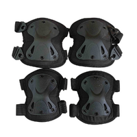 Adult Protective Pads Gear for Knees & Elbows 4 Piece Set Black Durable Strong