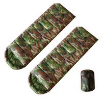 2x Sleeping Bags, Pair of Singles 5C to 20C Degrees Cotton Filling Camouflage 230x80cm