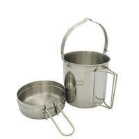 Tea Pot with Bowl Lid Stainless Steel 15cm 1 Piece in Carry Bag Compact for Camp