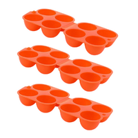 Egg Storage Travel Cases Dozen Capacity Orange 3 Pieces Portable Design for Camping & Travel