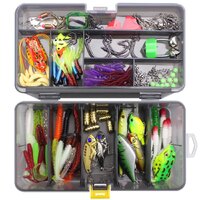 Fishing Lure Set with Soft Plastic & Hard Body Lures 168pce Tackle Box Wide Variety of Hooks, Jigs, Spinners