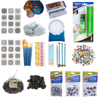 Googly Eyes Dot Rock Painting Kit with Stencils, Paint, Brushes & Plus Tools