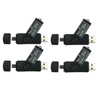 4x USB Flash Drives Set 64GB Storage Micro USB Connection Capable Black Swivel