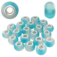 Blue Frosted Beads For Bracelets & Necklaces Jewellery Making 20 Piece Pack