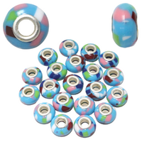 Blue Funky Retro Beads For Bracelets & Necklaces Jewellery Making 20 Piece Pack