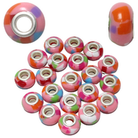 Pink Funky Retro Beads For Bracelets & Necklaces Jewellery Making 20 Piece Pack