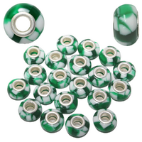 Green Funky Retro Beads For Bracelets & Necklaces Jewellery Making 20 Piece Pack