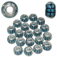 Blue Tiles Beads For Bracelets & Necklaces Jewellery Making 20 Piece Pack
