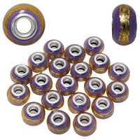 Purple Gold Strip Beads For Bracelets & Necklaces Jewellery Making 20 Piece Pack