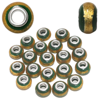 Green Gold Strip Beads For Bracelets & Necklaces Jewellery Making 20 Piece Pack