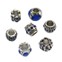 Blue Diamante Beads, Bracelets & Necklaces Jewellery Making 7pcs in Pack