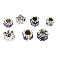 Blue Diamante Asstd Beads, Bracelets & Necklaces Jewellery Making 7pcs in Pack
