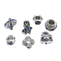 Blue Diamante Luxury Beads, Bracelets & Necklaces Jewellery Making 7pcs in Pack