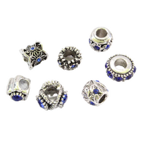 Blue Diamante Floral Beads, Bracelets & Necklaces Jewellery Making 7pcs in Pack