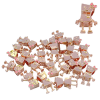 Rose Gold Robot Charms Beads, Bracelets & Necklaces Jewellery Making 20pc in Pack