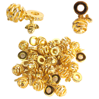 Gold Beehive Charm Beads, Bracelets & Necklaces Jewellery Making 20pcs in Pack