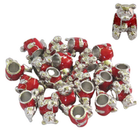 Red Bears Charms Beads, Bracelets & Necklaces Jewellery Making 20pcs in Pack