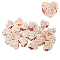 Rose Gold Etched Heart Charms Beads, Bracelets & Necklaces Jewellery 20pce Pack