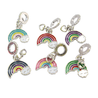 Multi-Colour Rainbow Charms, Bracelets & Necklaces Jewellery Making 6pcs in Pack