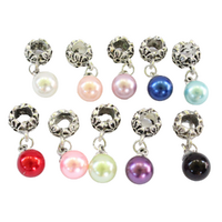 Hanging Pearl Coloured Charms, Bracelets & Necklaces Jewellery Making 10pcs Pack