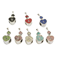 Diamante Heart w/Key Charms, Bracelets & Necklaces Jewellery Making 8pcs in Pack