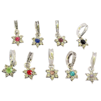 Silver Diamante Star Charms, Bracelets & Necklaces Jewellery Making 9pcs in Pack