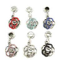 Silver Rose Outline Charms, Bracelets & Necklaces Jewellery Making 6pcs in Pack