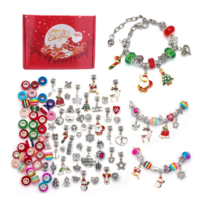 Jewellery Bracelet & Necklace Making Kit 100 Pieces Christmas Charms & Beads