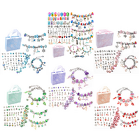 Mixed Rainbow Jewellery Bracelet Making Kit 445pce Charms & Beads in Gift Boxes